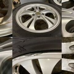 【GOODYEAR ICENAVI6 215/60R17】スタッドレス【euro bein 17インチ 7J5HPCD114.3+48】2017～18年製 エスティマ エリシオン等　(TH530)クレジットカード QRコード決済可能 