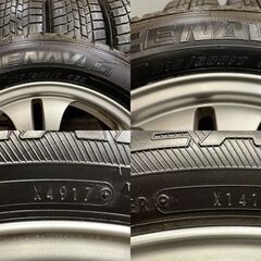 【GOODYEAR ICENAVI6 215/60R17】スタッドレス【euro bein 17インチ 7J5HPCD114.3+48】2017～18年製 エスティマ エリシオン等　(TH530)クレジットカード QRコード決済可能 