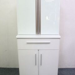 大川家具 カップボード ダイニングボード ホワイト 幅60 フレンチ扉 