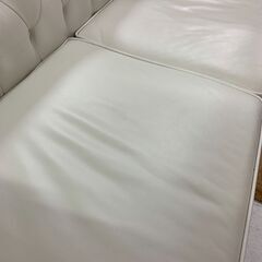LeClass 2人掛けソファー ホワイト 使用感有 合皮 【トレファク南柏】