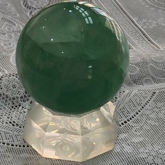 【ネット決済】インテリア　ガラス玉　グリーン　置物　飾り　イミテ...