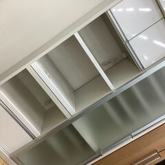 オフホワイト すりガラス フラップ式 カップボード【9654300】