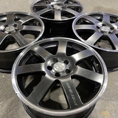 SPORT TECHNIC MONO 7 VISION ブラックメタルポリッシュホイール 4本 17インチ 7J PCD100 5H +48