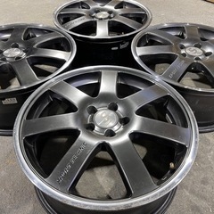 SPORT TECHNIC MONO 7 VISION ブラックメタルポリッシュホイール 4本 17インチ 7J PCD100 5H +48