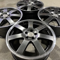 SPORT TECHNIC MONO 7 VISION ブラックメタルポリッシュホイール 4本 17インチ 7J PCD100 5H +48