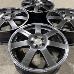 SPORT TECHNIC MONO 7 VISION ブラックメタルポリッシュホイール 4本 17インチ 7J PCD100 5H +48