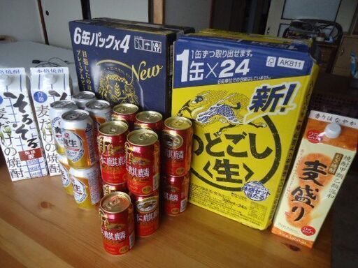 アサヒ・ザ・リッチ24本　キリン・のどごし生24本　その他18本　麦焼酎1.8L　3本　まとめて