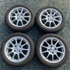 【ネット決済・配送可】165/55R14 5.5J+45 バリ山...