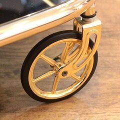 (Y)北大前! 札幌 引取 【アンティークデザイン】3段式 ガラス製 ティートロリー ワゴン ゴールド サービング インテリア