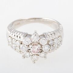 Pt900 ピンクダイヤモンド・ダイヤモンド 指輪 品番r20-502 Pt900 ピンクダイヤモンド・ダイヤモンド 指輪 品番r20-502