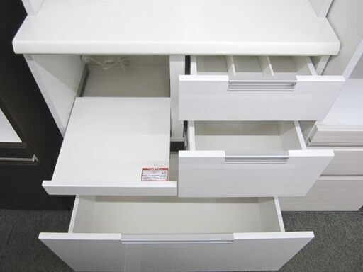 ☆ レンジボード 食器棚 幅80×奥行42×高さ200㎝ 白 キッチン収納 上下分割 ホワイト キッチンボード 札幌市 北２０条店 ☆ レンジボード 食器棚 幅80×奥行42×高さ200㎝ 白 キッチン