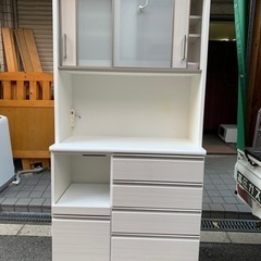 ◼️ 【中古品】食器棚 約幅120cm 奥行き42cm 高さ182cm ライト 