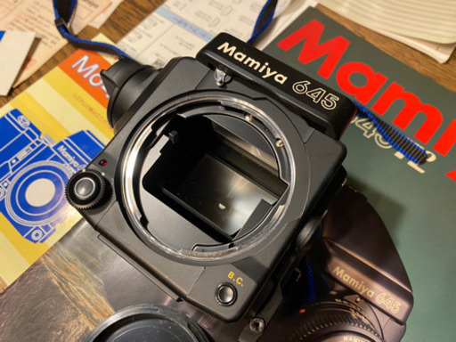 箱付き完品 Mamiya M645 SUPER ボディ Sekor C 80mm f/1.9N フォルムホルダー 2つ AE プリズムファインダー レフトハンドグリップ マミヤ