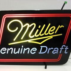 Miller Genuine Draft ミラービール 電光看板 照明 レトロ ガレージ ヴィンテージ アメリカ 雑貨 USA 札幌市 厚別区 Miller Genuine Draft ミラービール 電光看板 照明 レトロ ガレージ