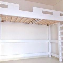 【美品/販売金額¥89000/耐荷重700kg/ハンガーフック付き】 H180cm ホワイトロフトベット 