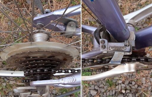 自転車譲ります。 nanoo 折りたたみ自転車 シルバー 中古 NANOO 自転車