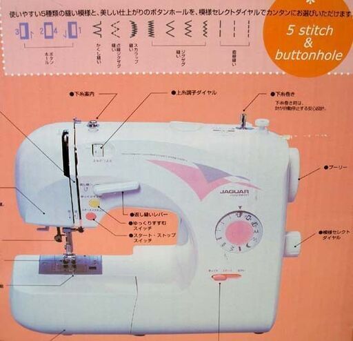 未使用品☆ジャガー マイコンミシン KM-061 付属品・取説・箱