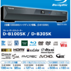 格安処分】東芝HDDレコーダー D-4KWH209 HDMIケーブル付