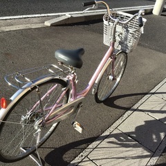 ピンク色ブリヂストン. カルーサ中古自転車整備済み