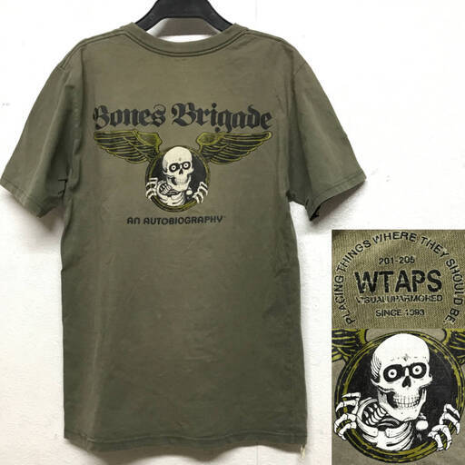 ⭕⭕⭕KYS1/39 WTAPS POWELL PERALTA BONES BRIGADE ダブルタップス パウエルペラルタ WTVUA Tシャツ 半袖 トップス 髑髏 ドクロ スカル カーキ 1⭕⭕⭕