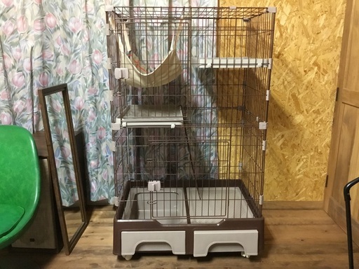 猫ケージ 2段 キャットケージ ほぼ新品ネコケージ