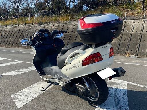 車検R5/12迄 H23年式 スズキ スカイウェイブ650LX KERKERマフラー GIVIスクリーン ETC ナビ レーダー リアボックス フェンダーレス