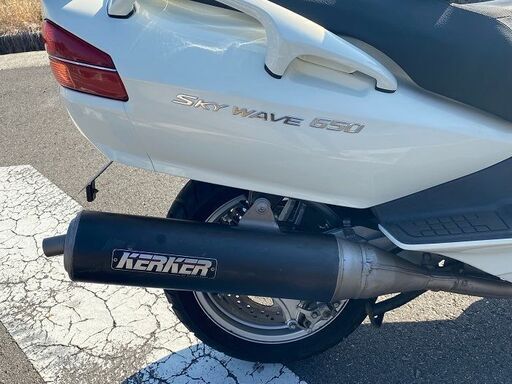 車検R5/12迄 H23年式 スズキ スカイウェイブ650LX KERKERマフラー GIVIスクリーン ETC ナビ レーダー リアボックス フェンダーレス