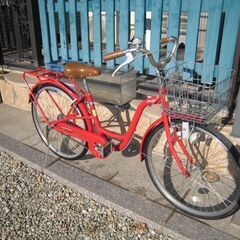 ２４インチ自転車 赤 ●発送不可 引取り（兵庫県加古郡）