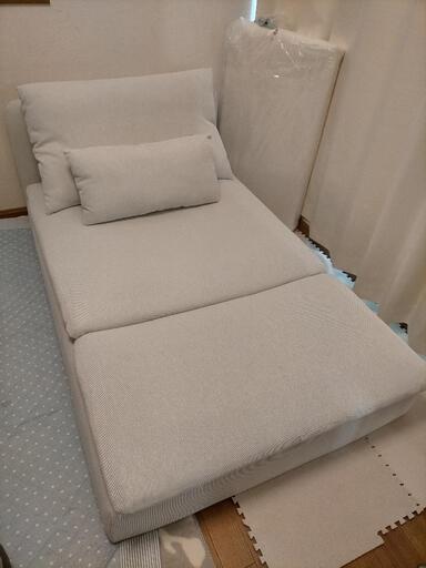 イケア IKEA  【美品】ソーデルハムン ソファ 寝椅子♪ アームレスト フィーンスタホワイト