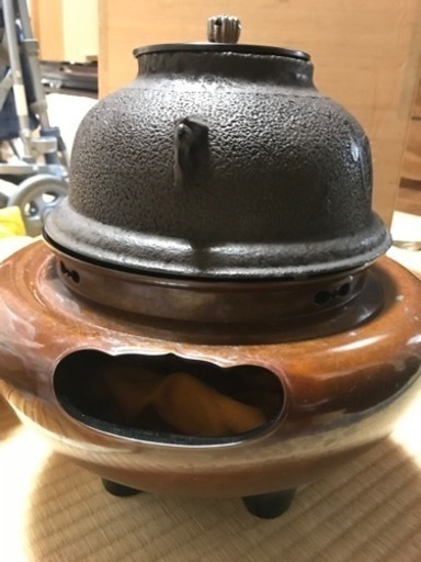 送料無料(沖縄配送) 茶釜 風炉 門脇喜平 喜平 唐銅朝鮮風炉 浜松文真