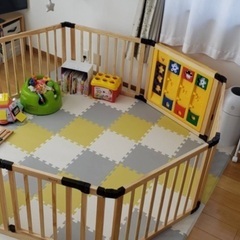 お値下げ♪平塚総合公園付近】日本育児 木製ベビーサークル