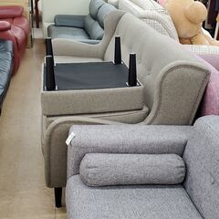 Francfranc 三人掛けソファー オットマン付き チャコールグレー 布 