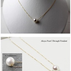 K18YGアコヤ真珠8.0mmスルーペンダント（新品）