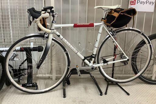 RALEIGH ラレー ロードバイク 自転車 CORSA EXCLUSIVO OMOLOGATE 28インチ 変速あり フロントバッグ＆サドルバッグ付き ホワイト【ユーズドユーズ名古屋天白店】 J1389
