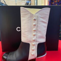 シャネル シャネル パールミドルブーツ【引き取り限定】