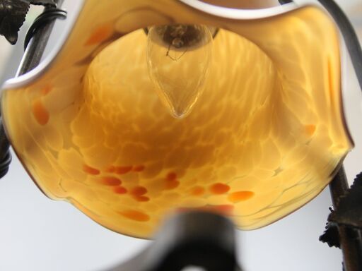 可愛い ローマン ステンドランプ 葡萄 一灯式 釣鐘ランプ ガラスランプ