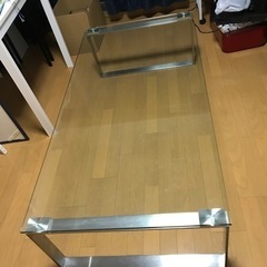 ガラステーブル　ローテーブル　幅140cm