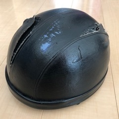 【🏍無料🛵】合皮カバー付ヘルメット　黒