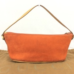 GUCCI グッチ レザー×スエードオレンジ アクセサリーポーチ