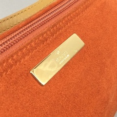 GUCCI グッチ レザー×スエードオレンジ アクセサリーポーチ
