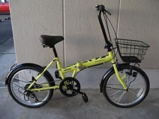 (新古車)２０インチ折りたたみ自転車（外装６段変速・LEDダイナモライト・鍵付き）