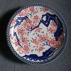 無料　華やかな大皿2枚(桜と宝舟)と　益子焼の大皿(柿)１枚
