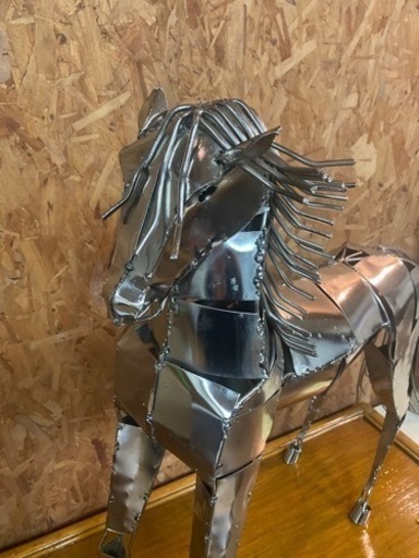 馬 オブジェ メタル製 アンティーク - 家具