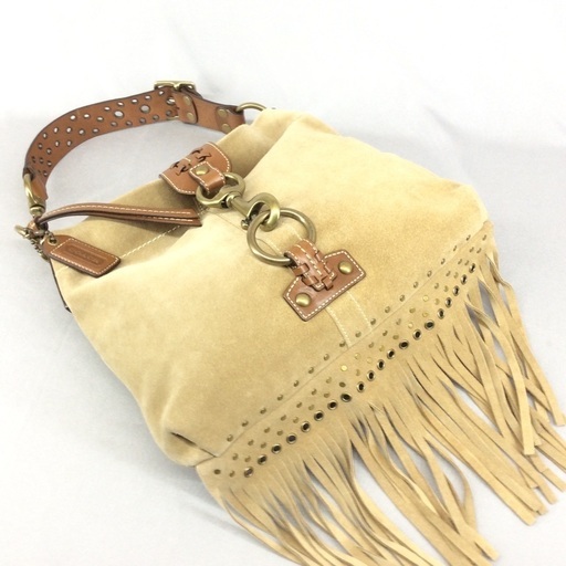 COACH オールドコーチ キャメルブラウンスエードレザー 肩かけワン 