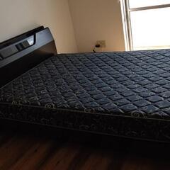 お買い得！ダブルベッド（フレーム+マットレス+ヘッドボード）　クリーニング済　管理番号72812