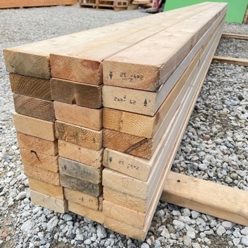 ❌完売❌☆高品質で激安木材☆ 大人気2×4材 3.65m×27本セット!