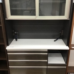 ☆ジモティ割あり☆ 松田家具 レンジボード ホワイト H179×D48.5×W117