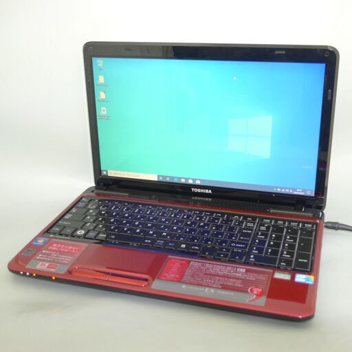 即使用可 レッド ノートパソコン 15.6型 東芝 dynabook EX/56MRDS 中古美品 Core i3 4GB 750G DVDマルチ 無線 WiFi Windows10 Office