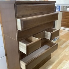 サンウッディ ハイチェスト 7段 ブラウン【トレファク岸和田店】