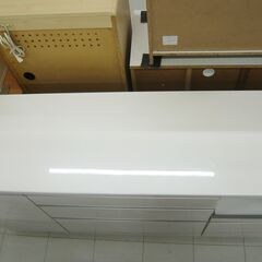 創愛 ミドルレンジボード ルシア160R 幅160.5×奥行48×高さ85.5cm ソフトクロージング エナメル調 ホワイト キッチン収納 収納家具 苫小牧西店